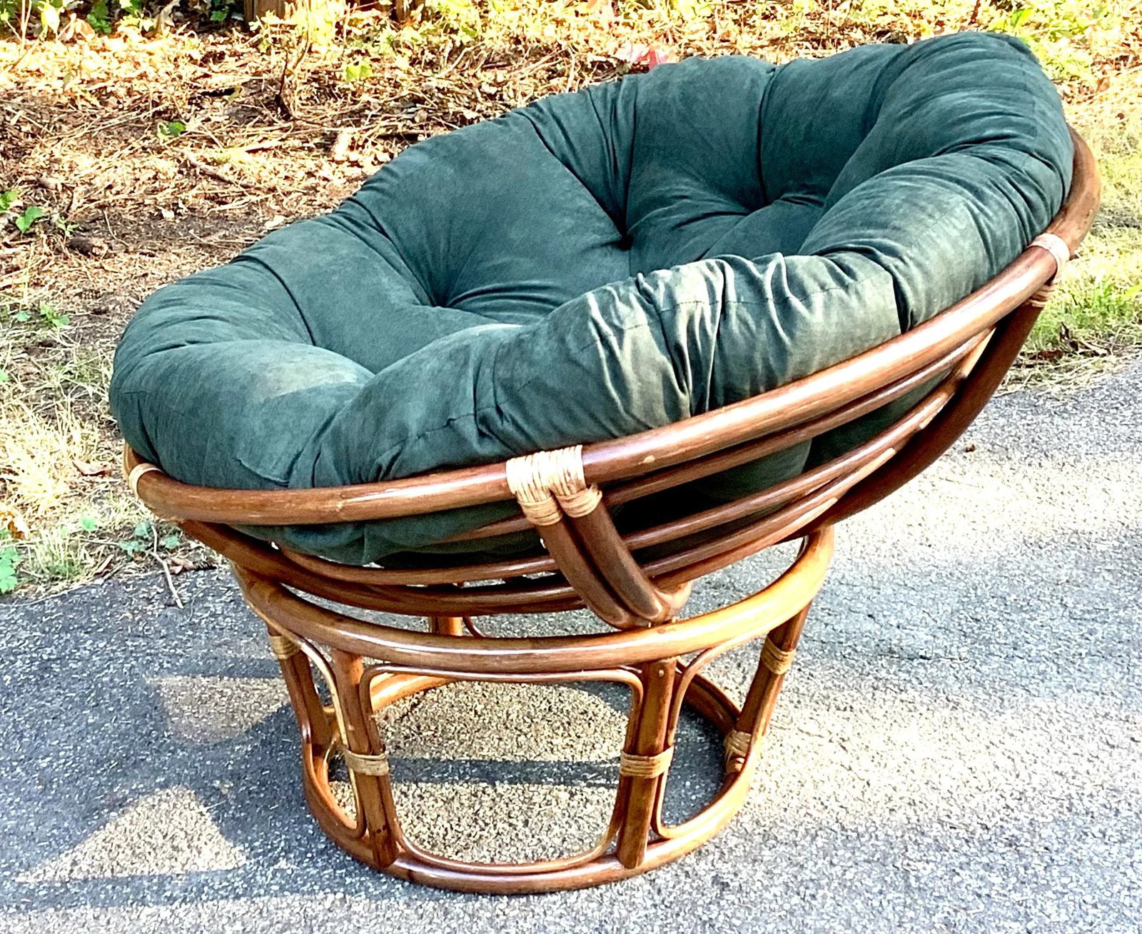 Mid Century Modern Papason Bamboo Butterfly Saucer Chair - 9