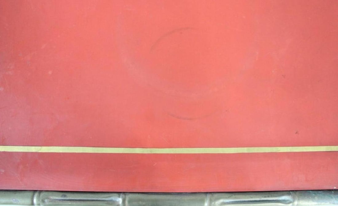 1950s A Mid Century Modern Possibly Bagues French Folding Faux Bamboo in Gold and Red Bar or Tray Ta - 8