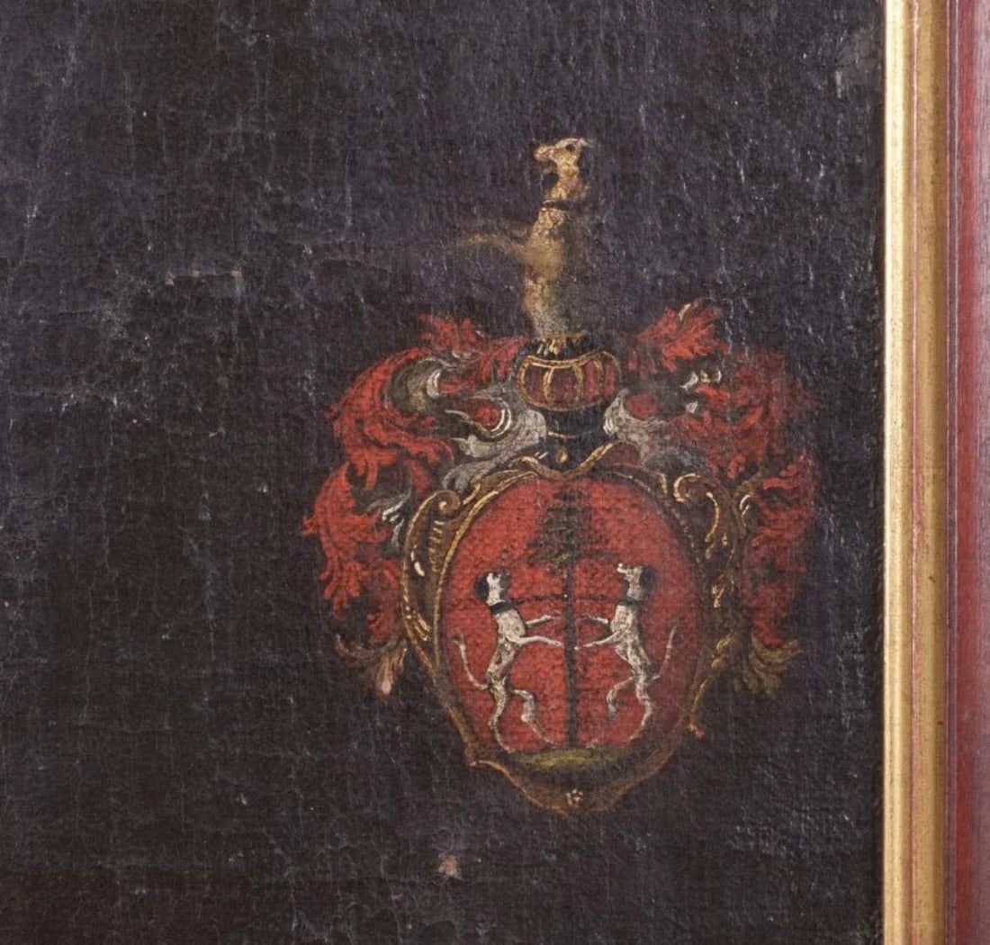 European School. Probably English. Oil Painting Portrait of a Gentlemen With Powdered Wig and Family - 2