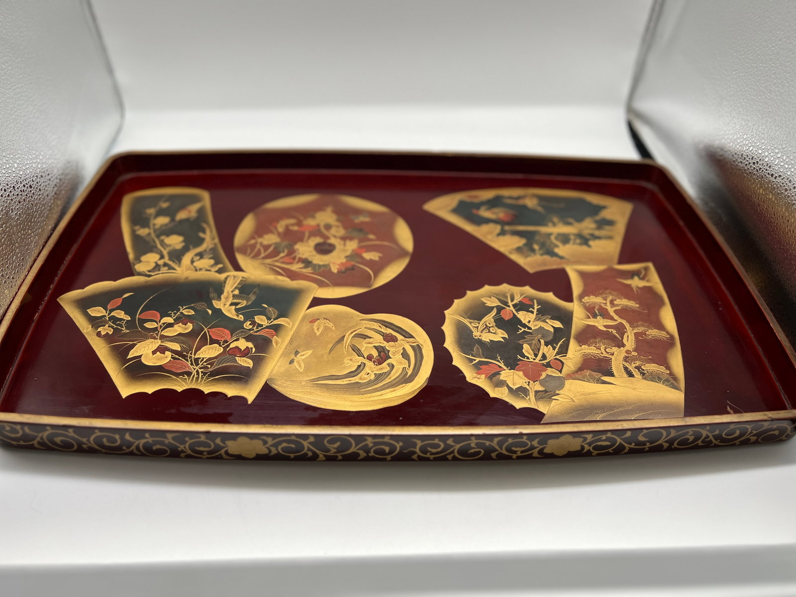 Antique Large Scale Japanese Lacquer & Gilt Decorated Tray - 2