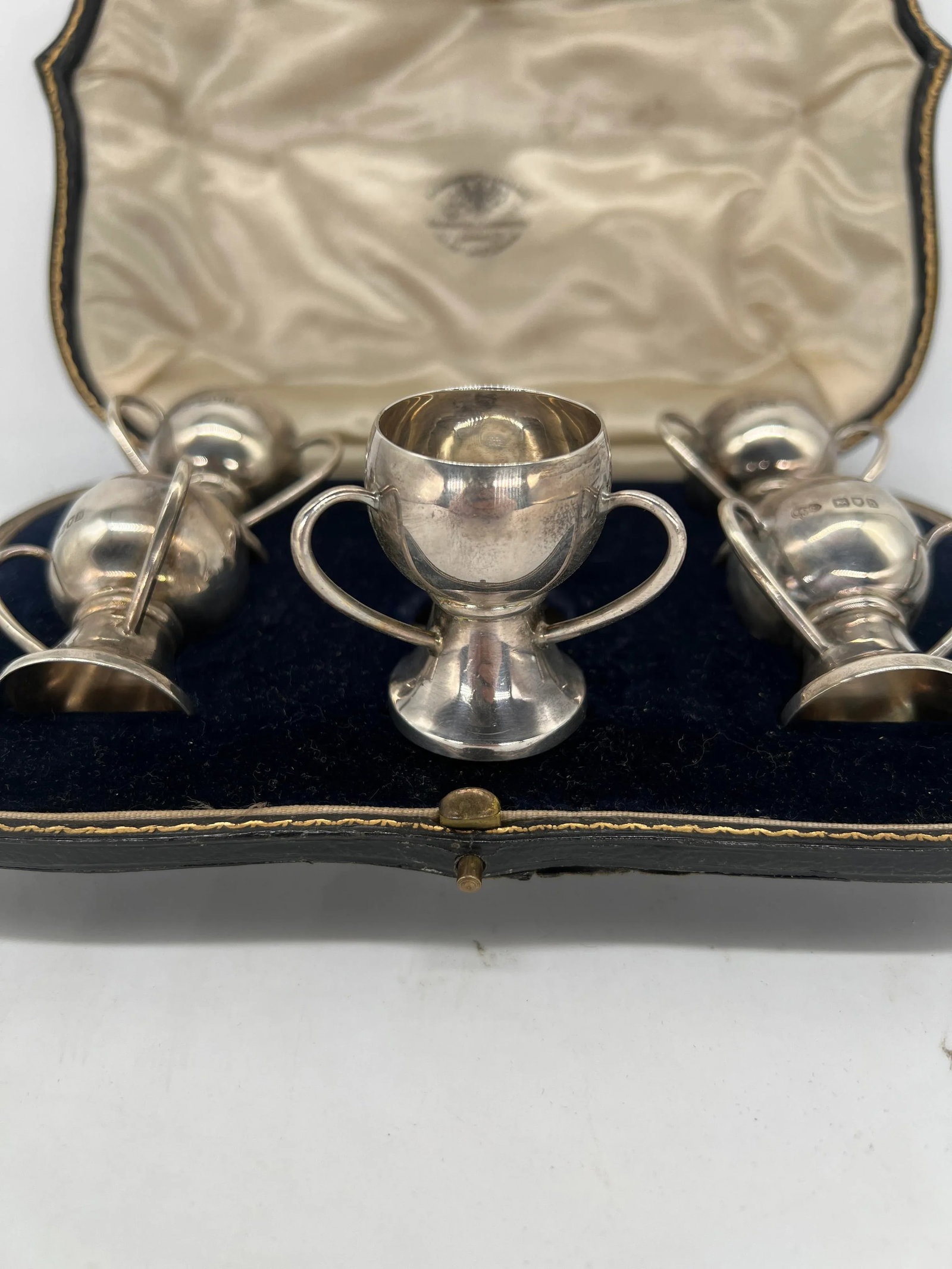 Antique English Victorian "Goldsmiths & Silversmiths" Sterling Trophy Salts - 2