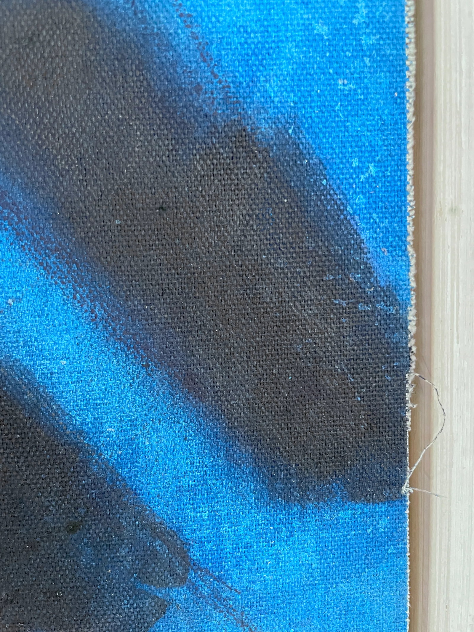 Far-Flung Blue and Black Textured Original Painting - 6
