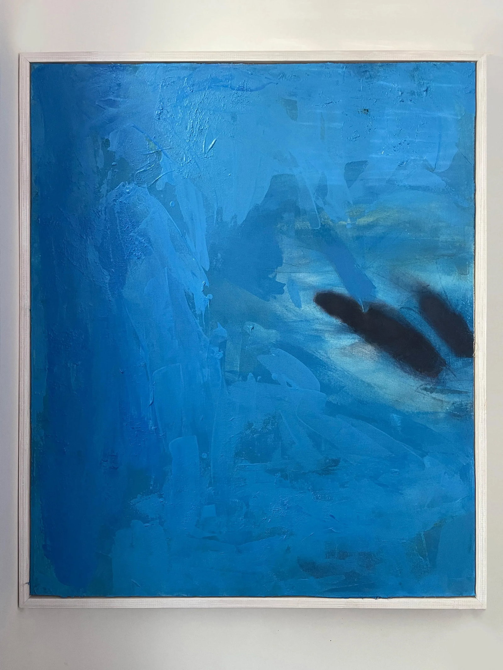 Far-Flung Blue and Black Textured Original Painting - 9