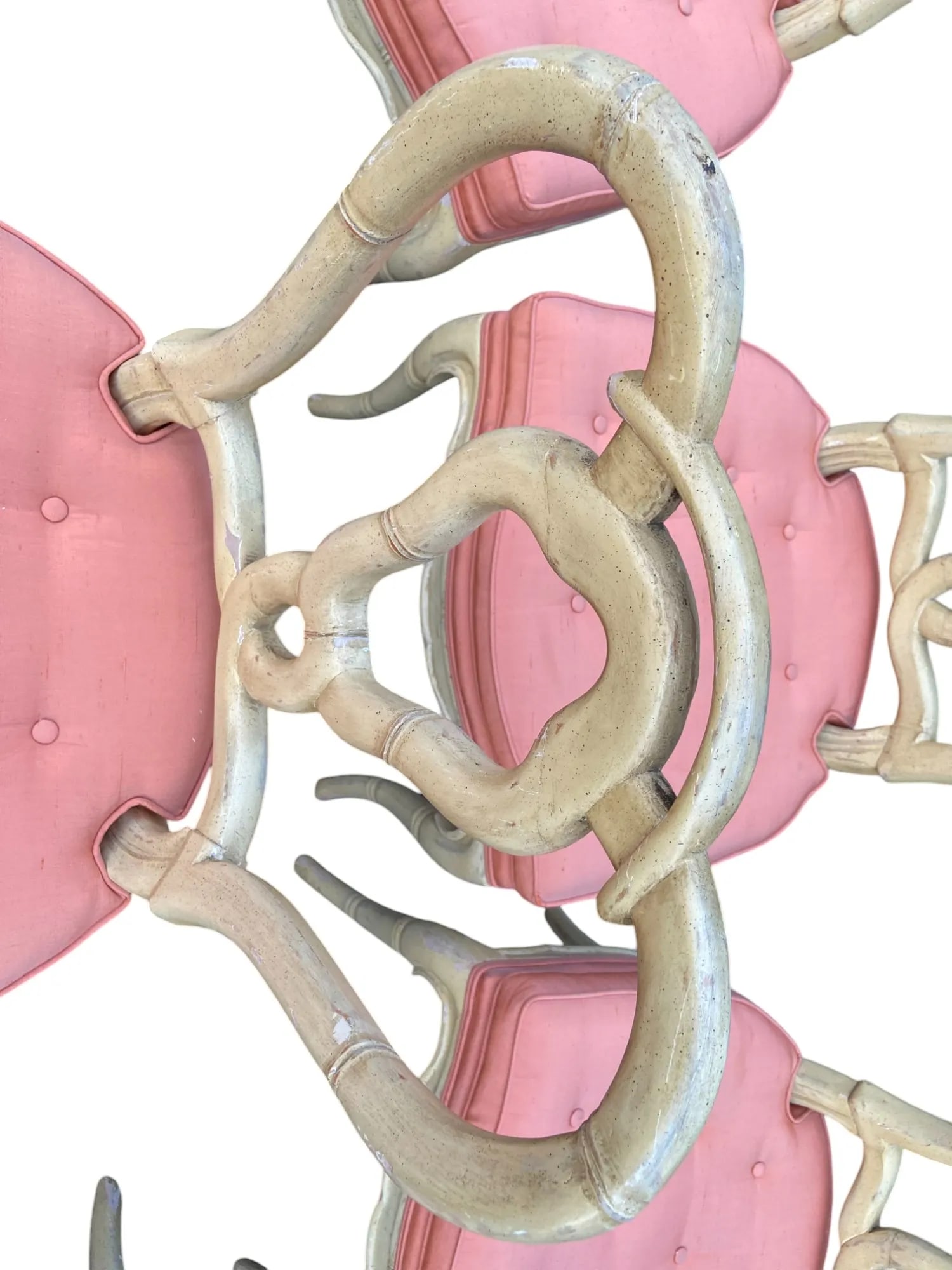 Mid 20th Century Mid Century Bamboo Style Pink Dining Chairs - Set of 6 - 7