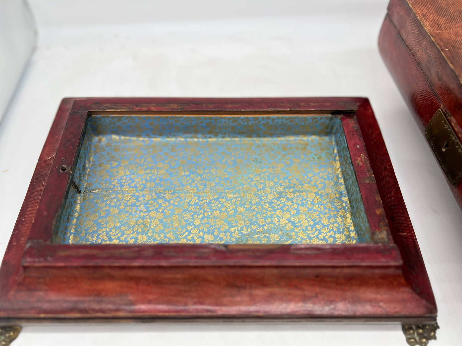 Fine Regency Egyptian Revival Leather & Snake Handled Ormolu Box C. 1815 - 10