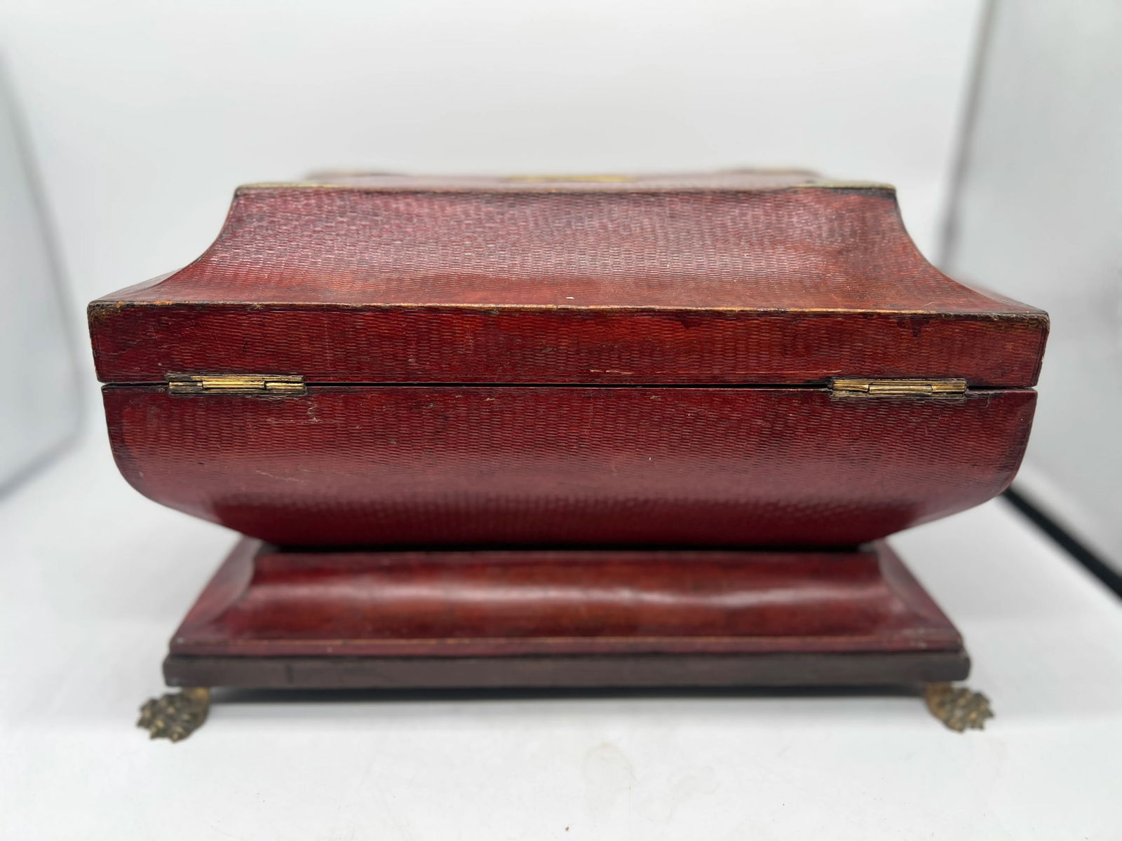 Fine Regency Egyptian Revival Leather & Snake Handled Ormolu Box C. 1815 - 7