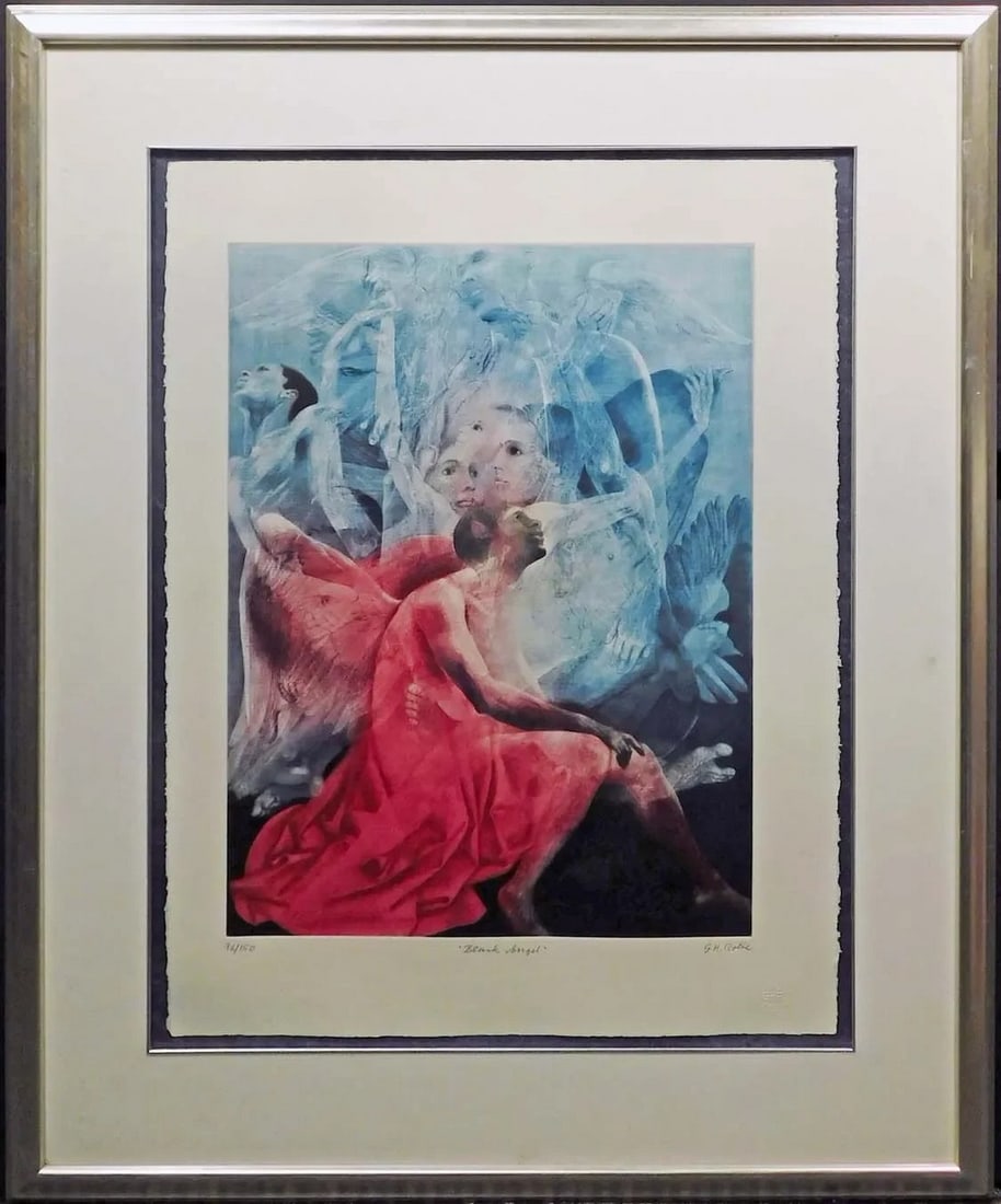 G H Rothe Black Angel 1987 Hand Signed Mezzotint Art Ballet Dancers Framed #96: Black Angel 1987 Original Limited Edition Mezzotint by G. H. Rothe Hand signed, titled and numbered by the artist Image Size: 23.5" x 17" Paper Size: 30" x 22.5" Edition Number: 96/150 Condition : MIN