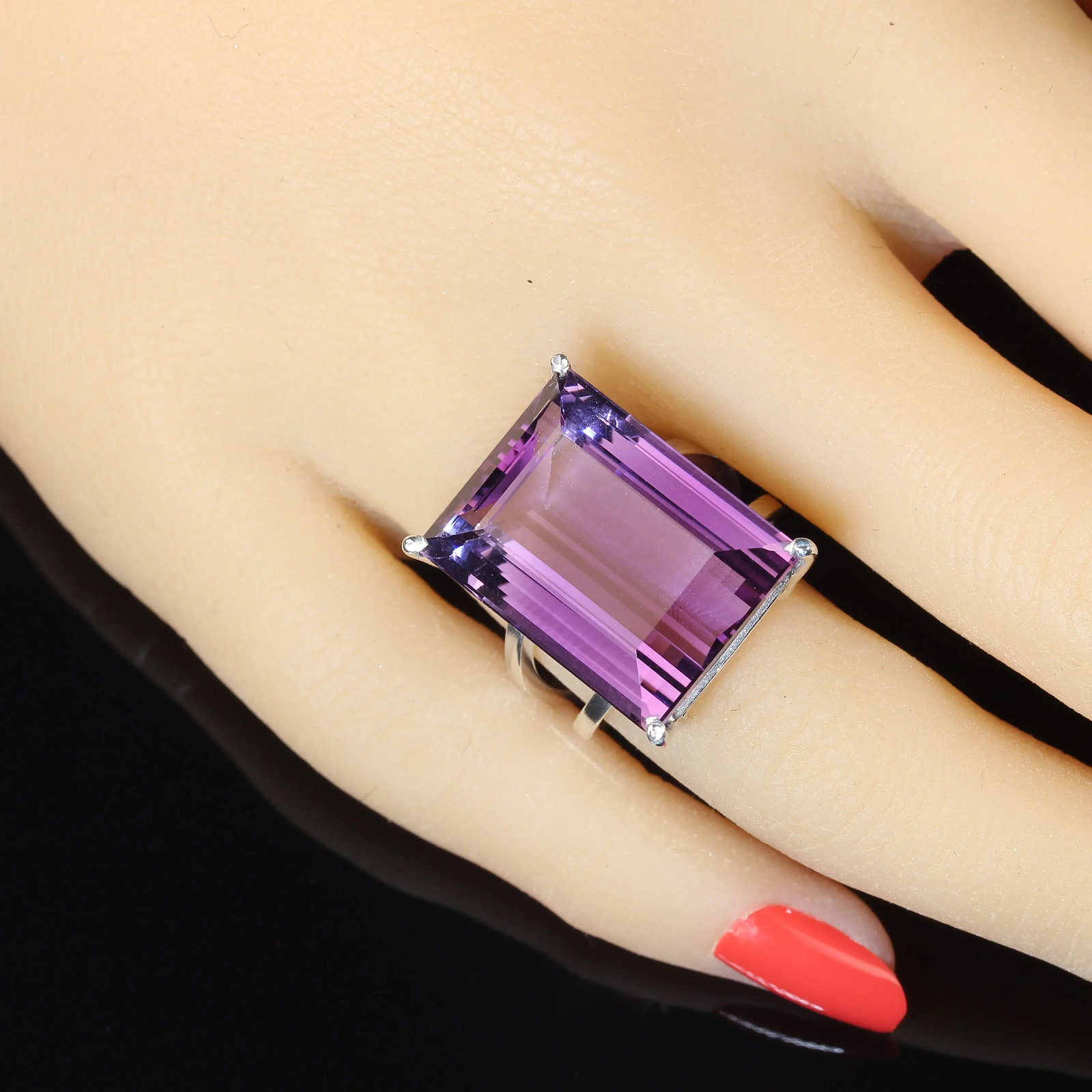 Awesome Amethyst and Sterling Silver Handmade Ring - 2