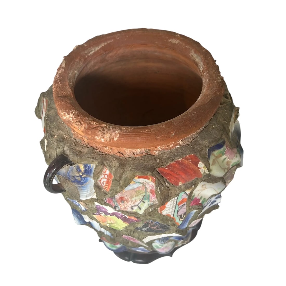 Mid-Century Picasiette Terra Cotta Planter, Indigo Seas - 2