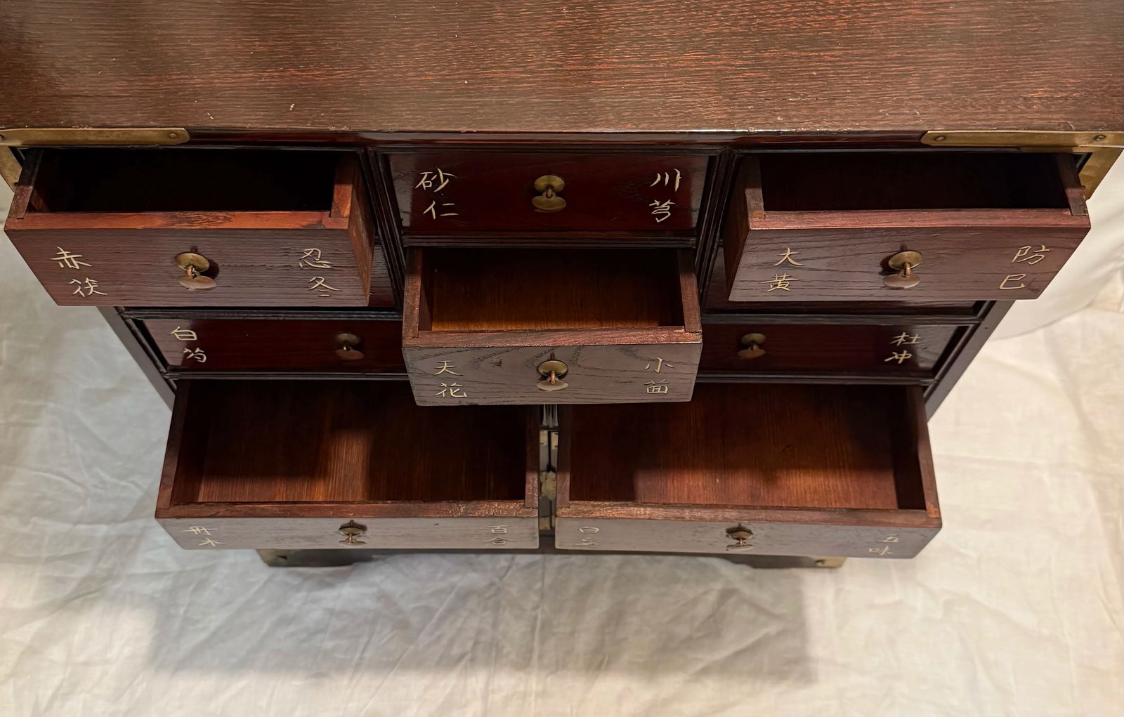 Stunning Vintage Late 20th Century Asian Ten-Drawer Apothecary Medicine Cabinet Chinoiserie Style fo - 7