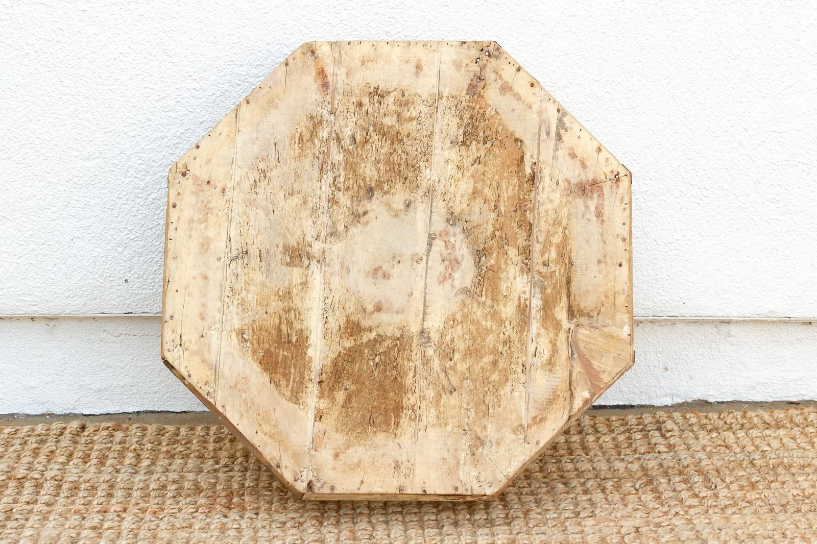 Antique Weathered Wood Indian Bajot - 5