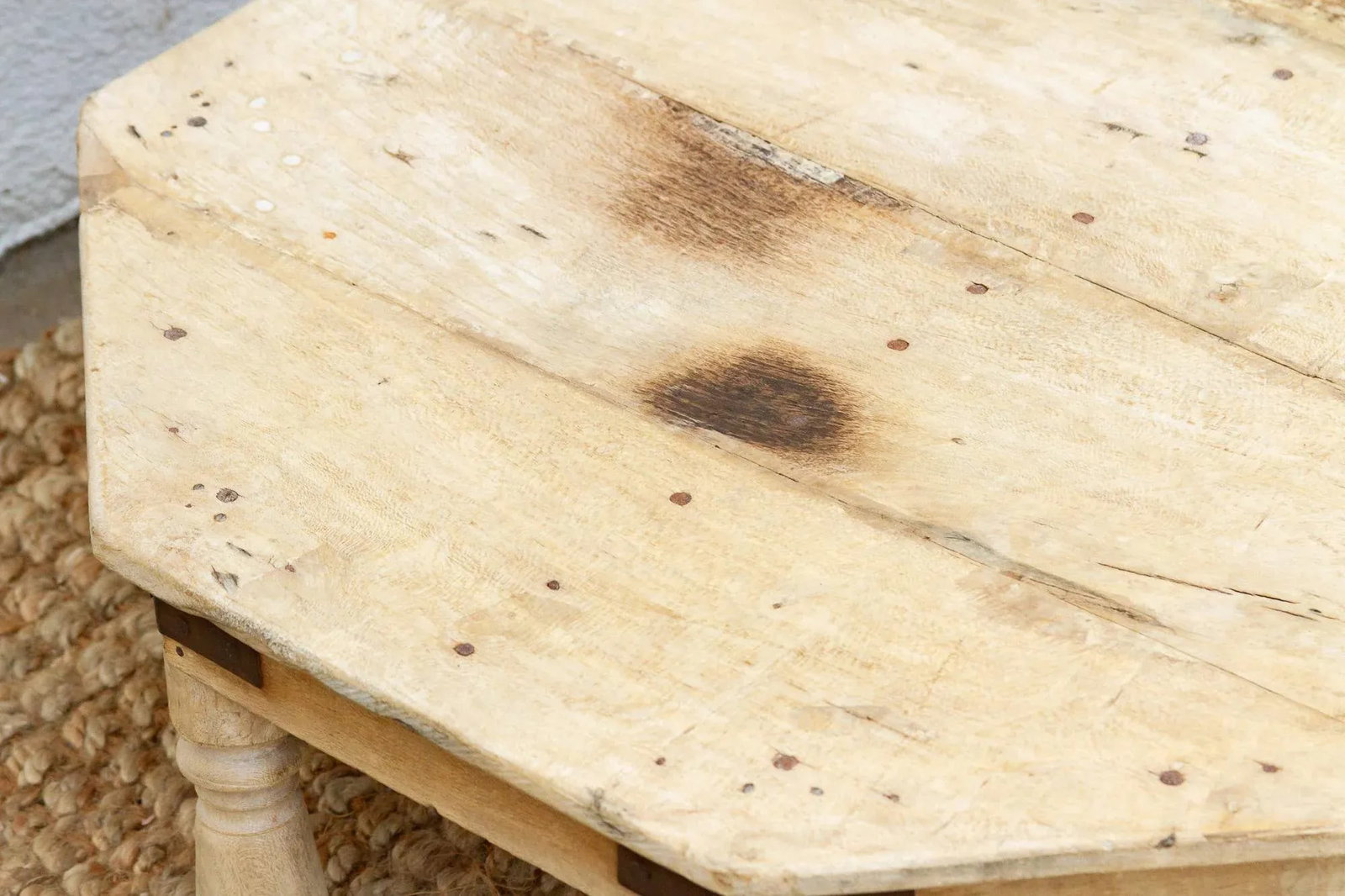 Large Bleached Wood Bajot Table - 4