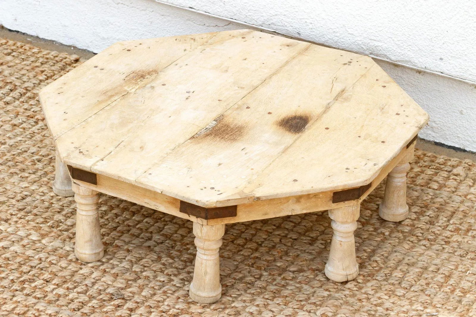 Large Bleached Wood Bajot Table - 7