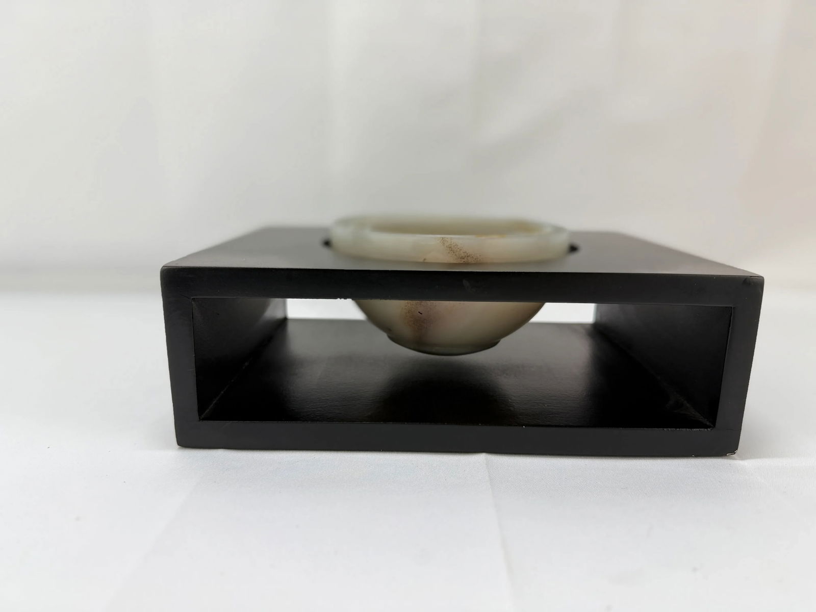 Nesting Set of 5 Carved Agate Bowls & Display - Artisan Signed - 5