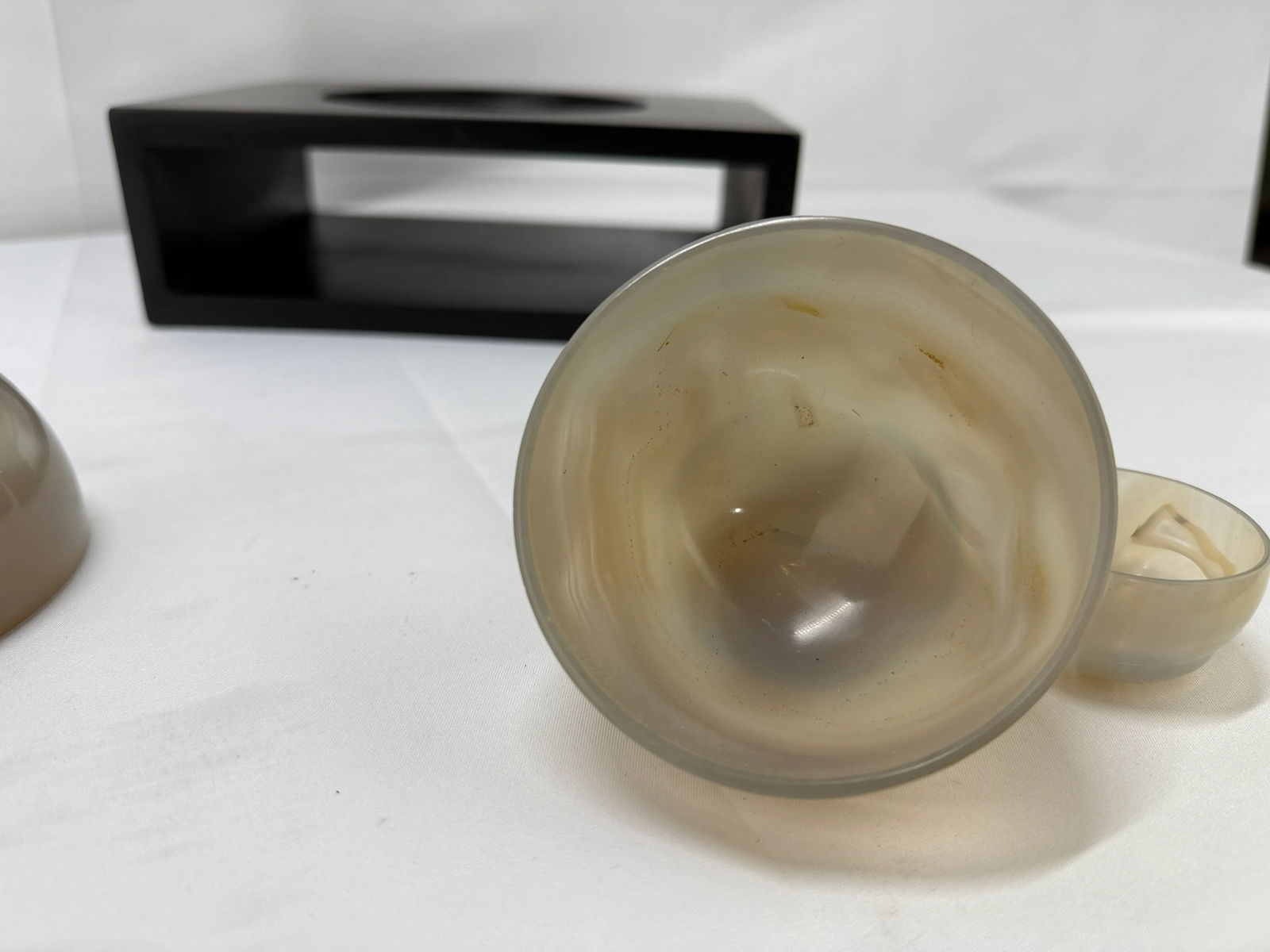 Nesting Set of 5 Carved Agate Bowls & Display - Artisan Signed - 7