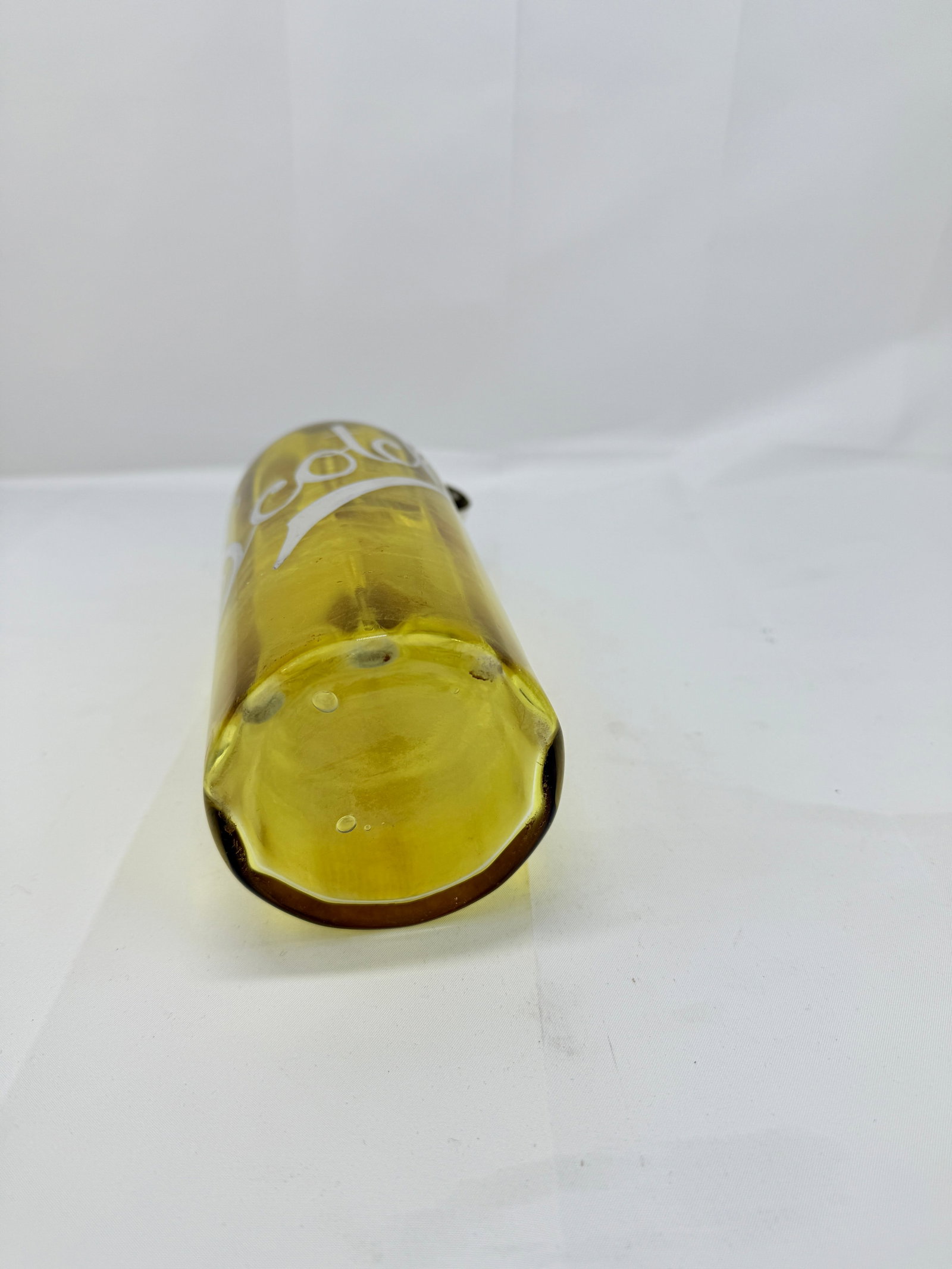 Antique Silver Overlay "Scotch" Bottle W/ Locking Mechanism & Shot Glass - 8