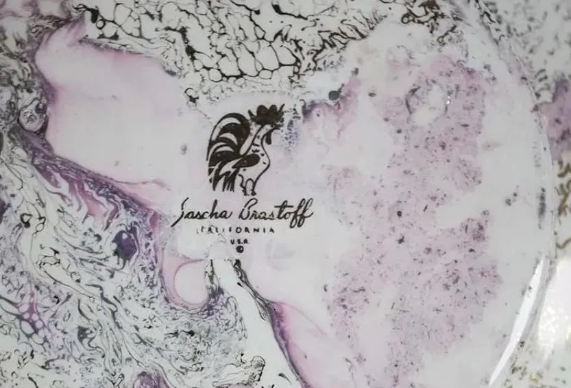 Mid-Century Sascha Brastoff Surf Ballet Pink & Gold Breakfast Set - 15 Pieces - 4