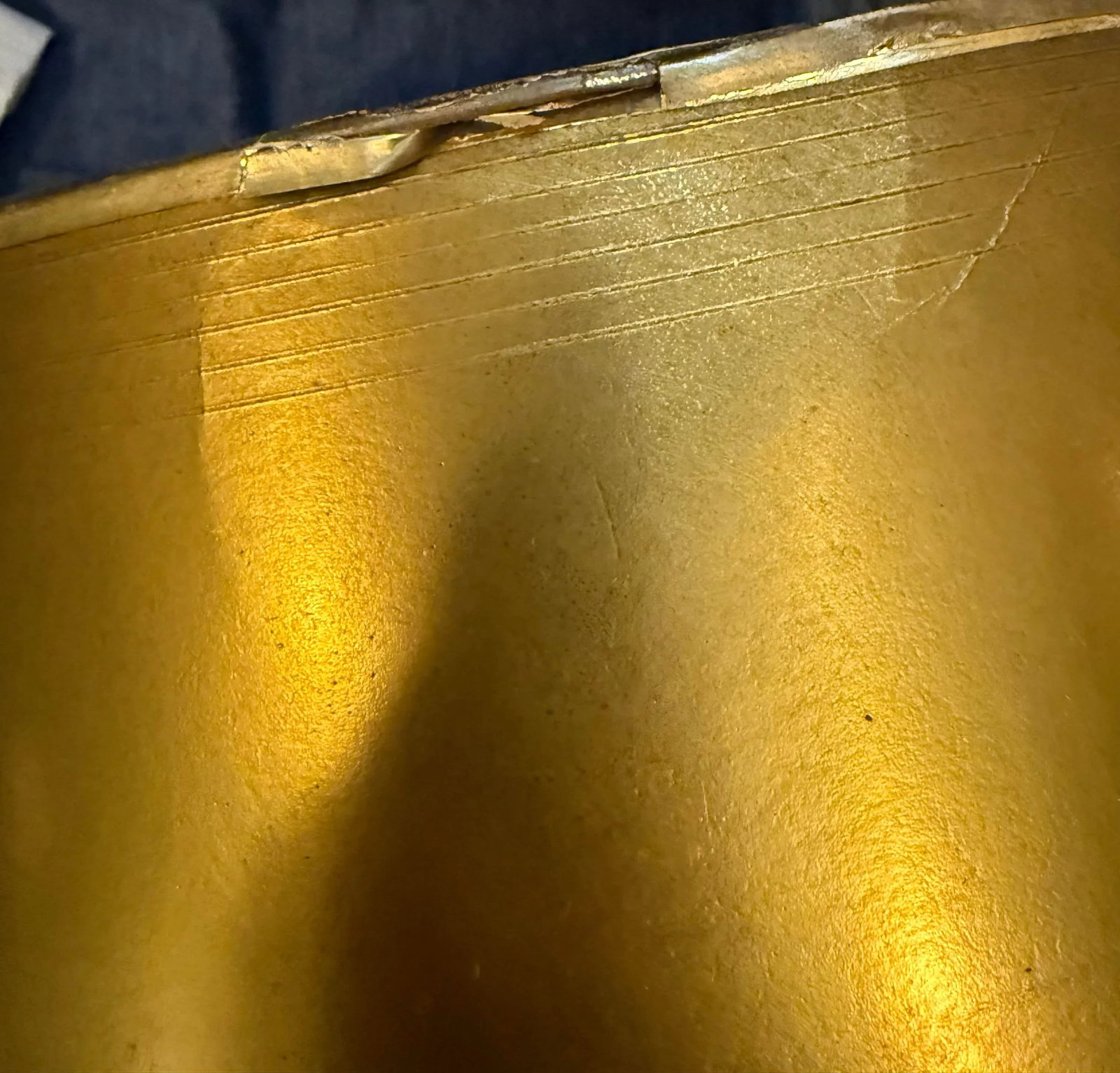 Vintage Mid-Century Borghese Hollywood Regency Italian Parcel Gilt Table Lamp With Original Shade - 11