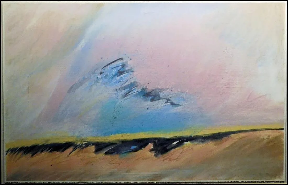 1990s Mark Dickson Untitled Mix Media & Pastel & Watercolor Abstract Hand Signed Paper - 2