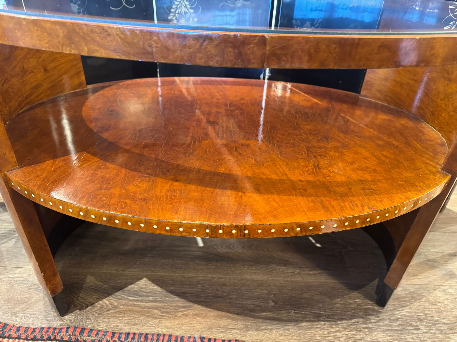 1930s French Art Deco Glass Top Table - 2