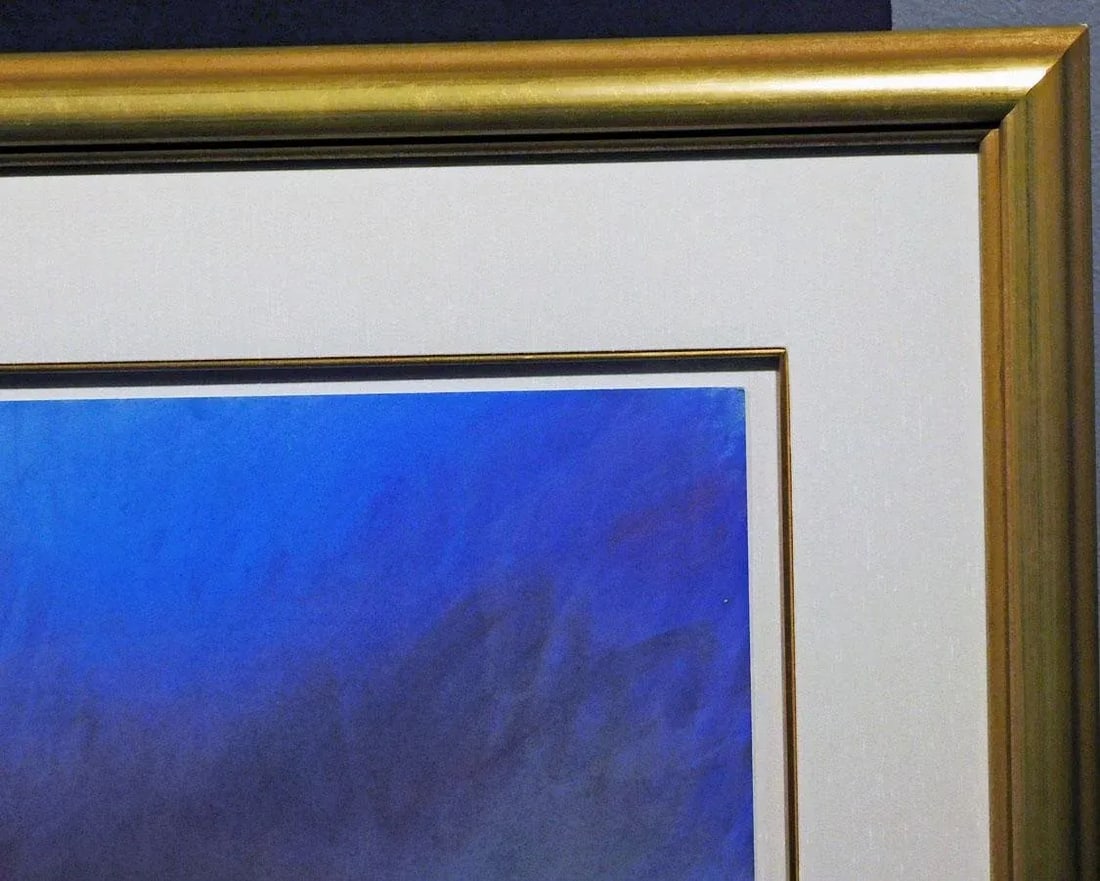 1980s Mark Dickson Untitled Mixed Media,Pastel and Watercolor Abstract Hand Signed, Framed - 6