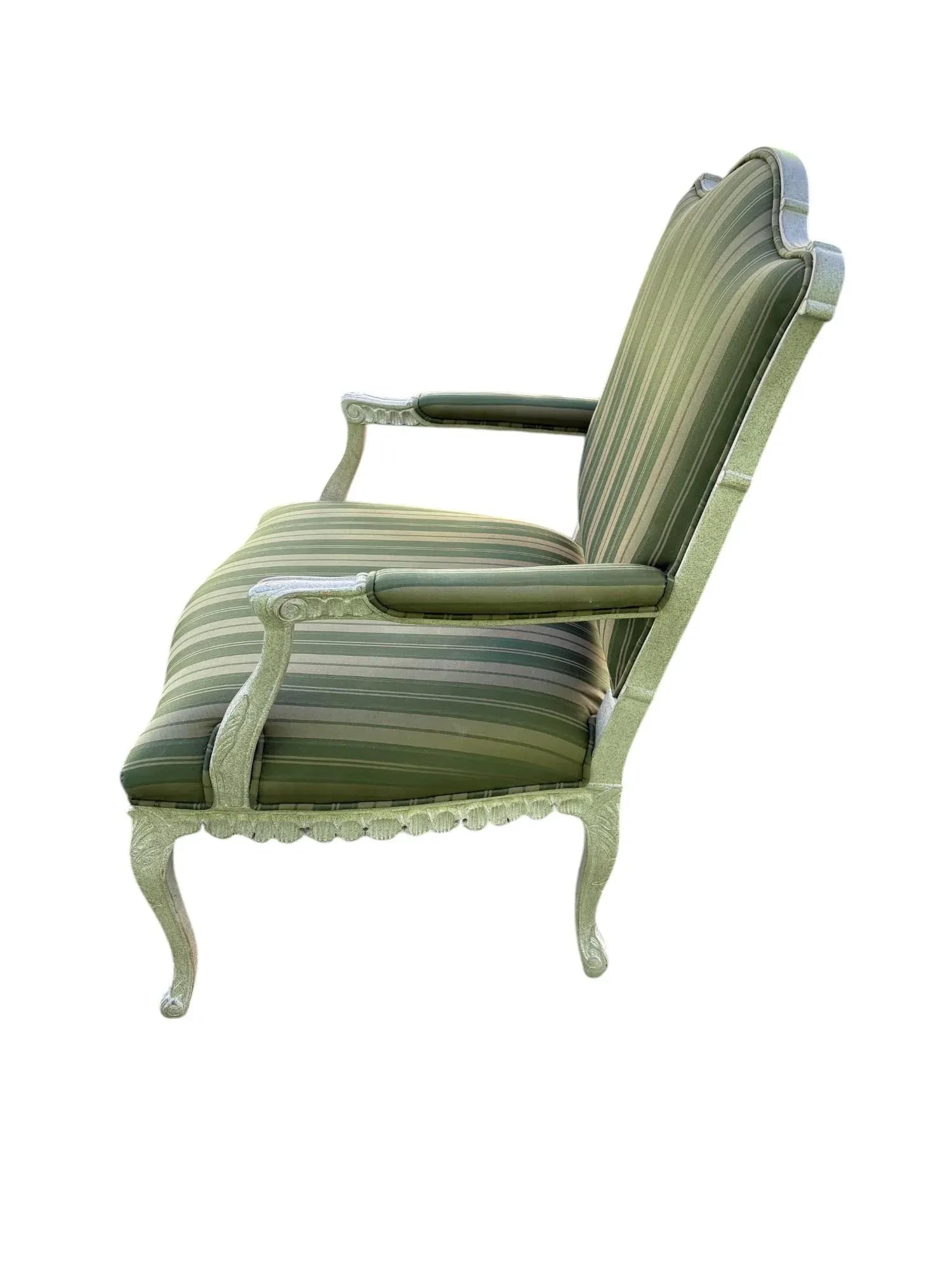 Late 20th Century Louis XVI Style Carved Wood Bergère Chair - 3