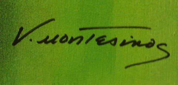 Victoria Montesinos "Blue Garden" Giclee Canvas Hand Signed Custom Framed - 2