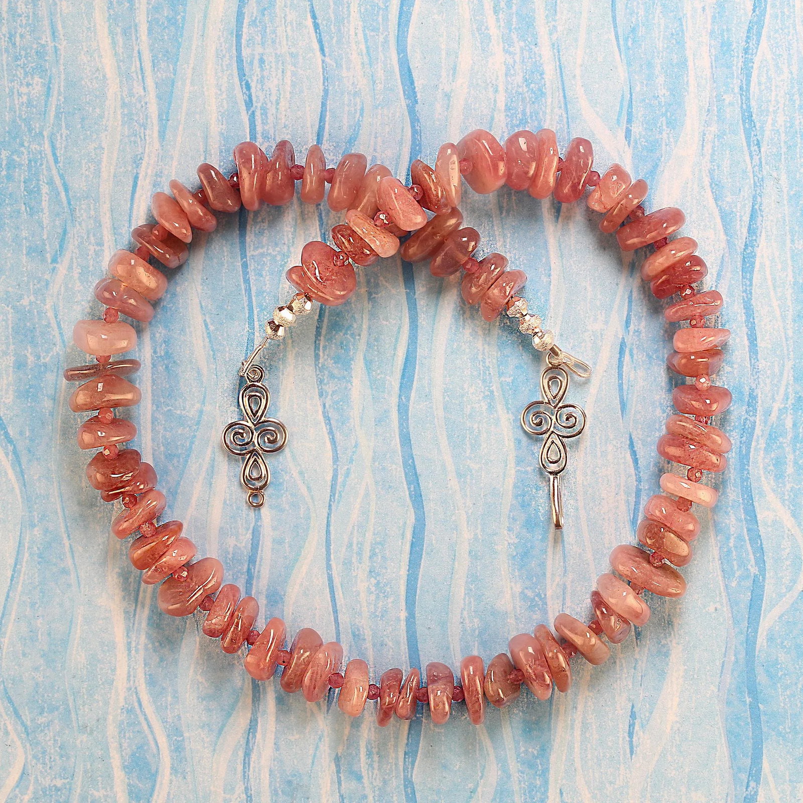 Unique Madagascar Rose Quartz Necklace - 10