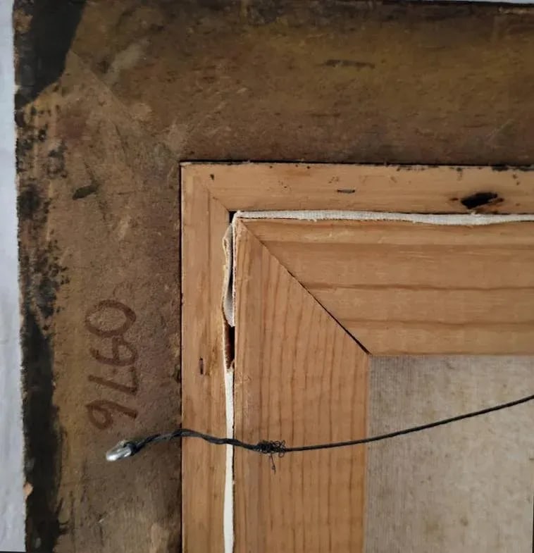 Antique French Signed Oil Painting Mouse on Artist Palette - Signed Friday - 8