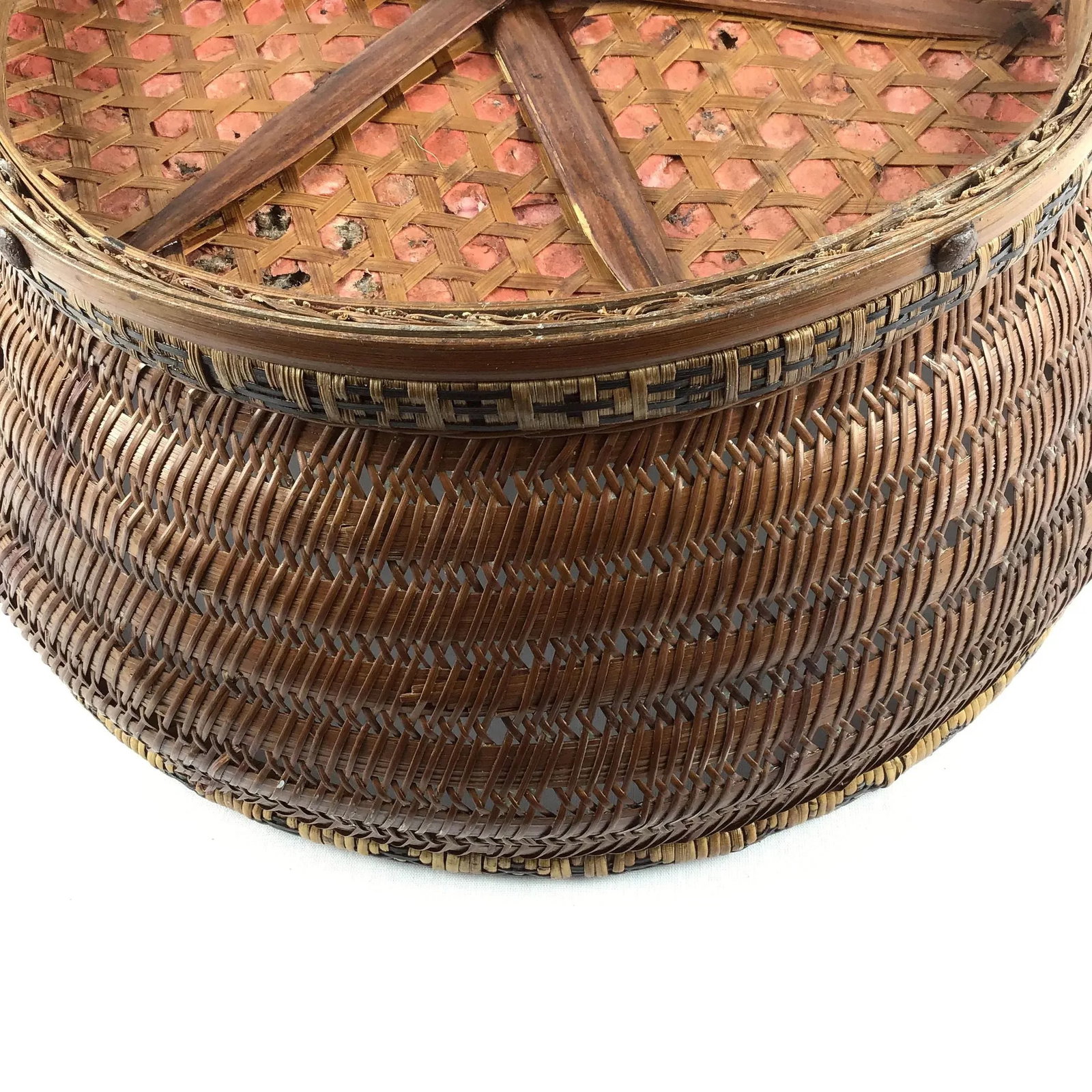 Antique Chinese Large Straw Basket - 6