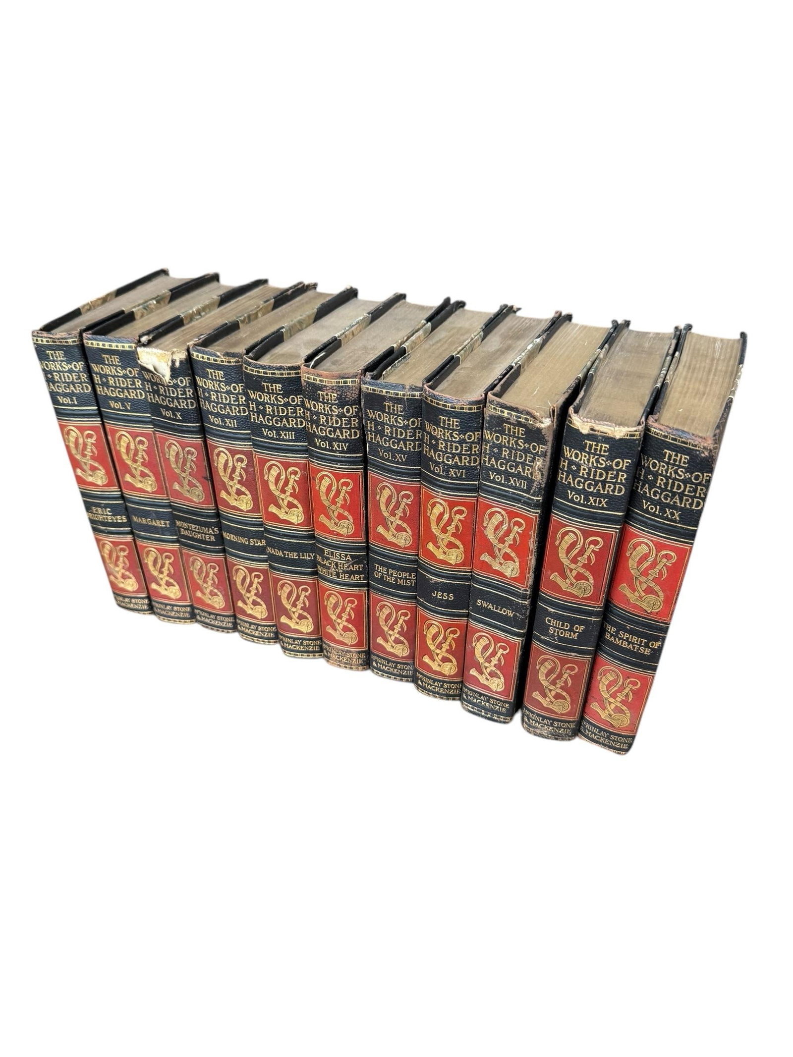 Antique Hardcover Books-Set of 11 the Works of H Rider Haggard - 11