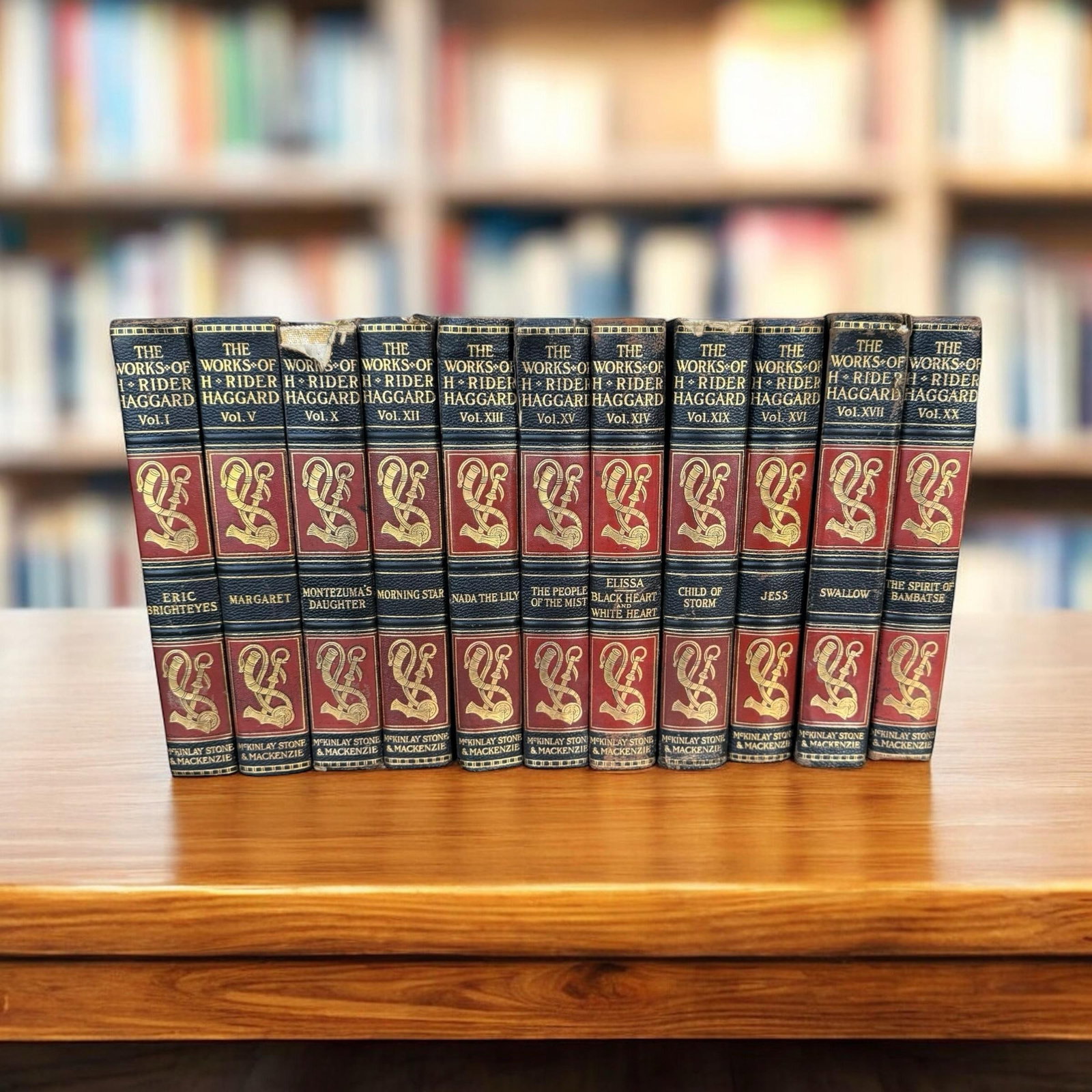 Antique Hardcover Books-Set of 11 the Works of H Rider Haggard - 4