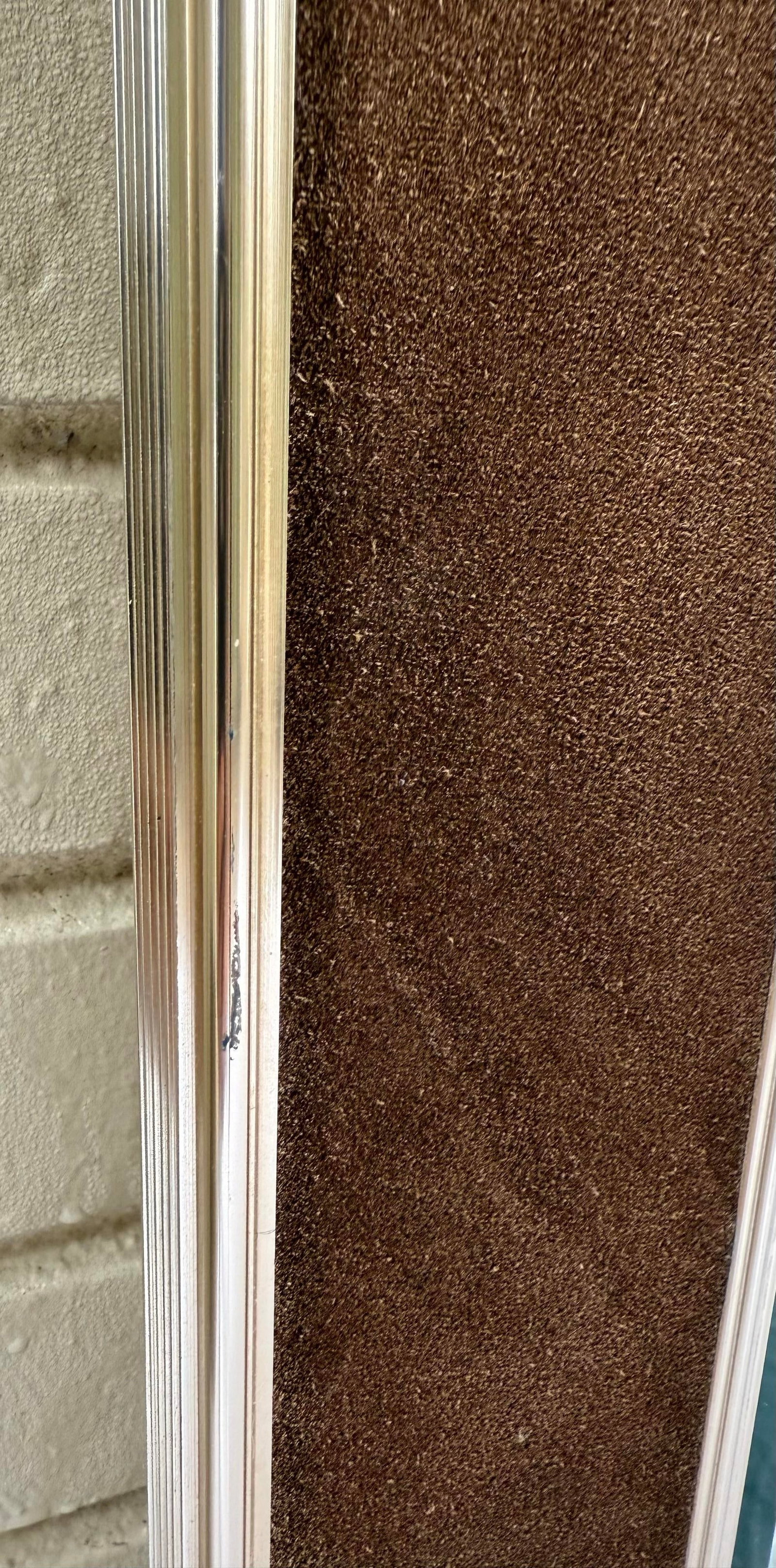 LaBarge Brass & Chocolate Suede Mirror - Hollywood Regency "Jewel Box" Style - 5