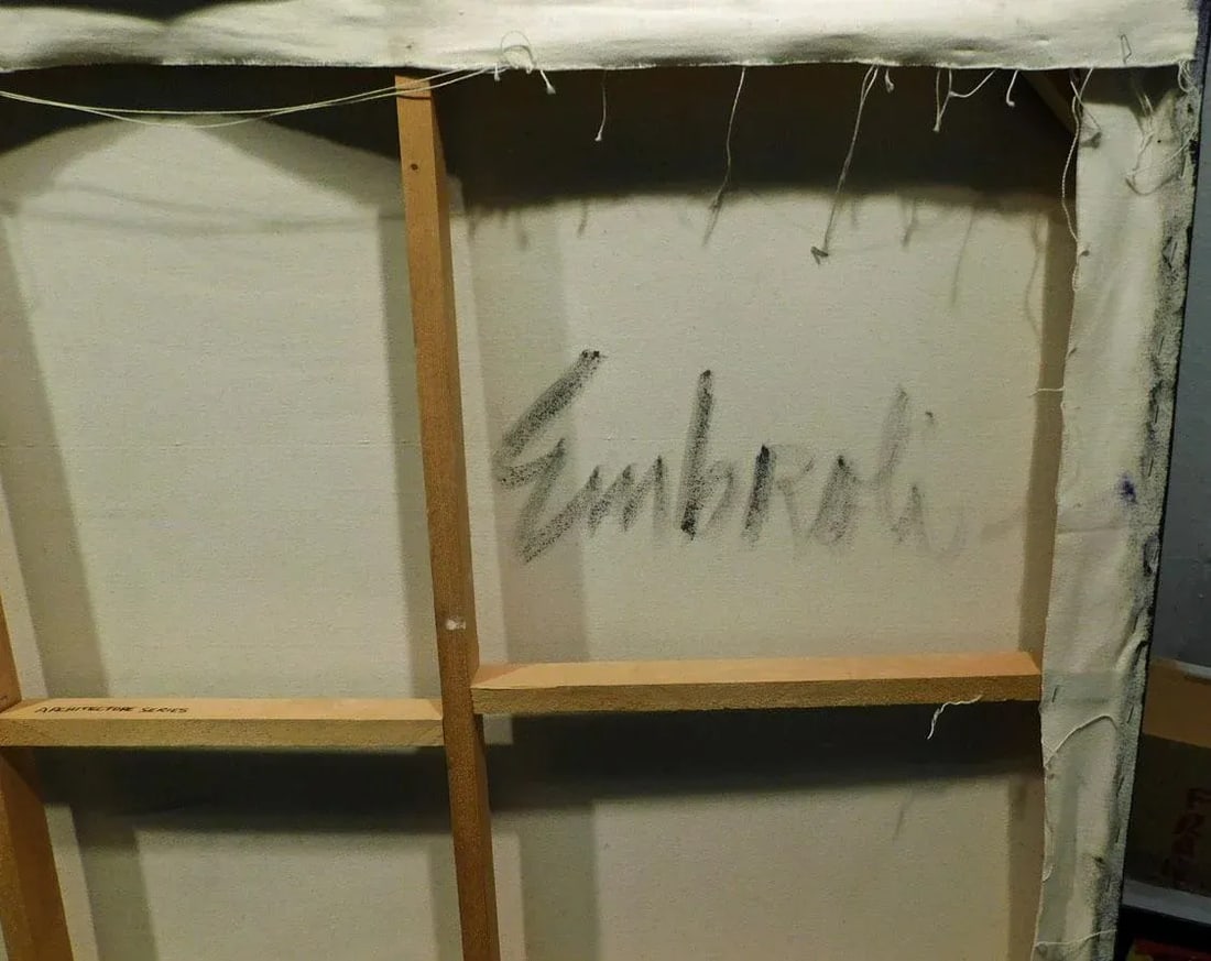 Enrico Embroli "Architectore Series" Original Painting on Canvas Hand Signed - 6