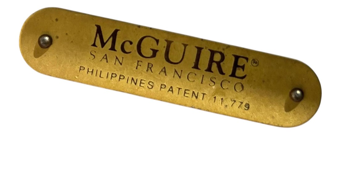 Mid 20th Century McGuire Modern Boho Chic Bamboo & Rattan Target Back Counter Bar Stool - 8