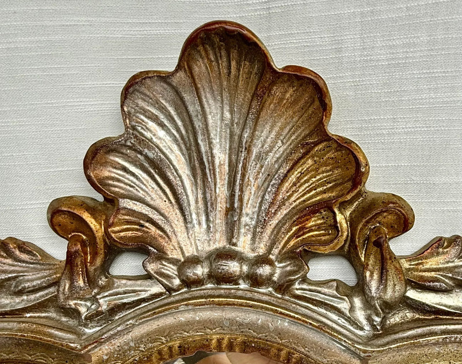 Vintage Hollywood Regency French Rococo Baroque Antique Gold Finish Wall Mirror - 3