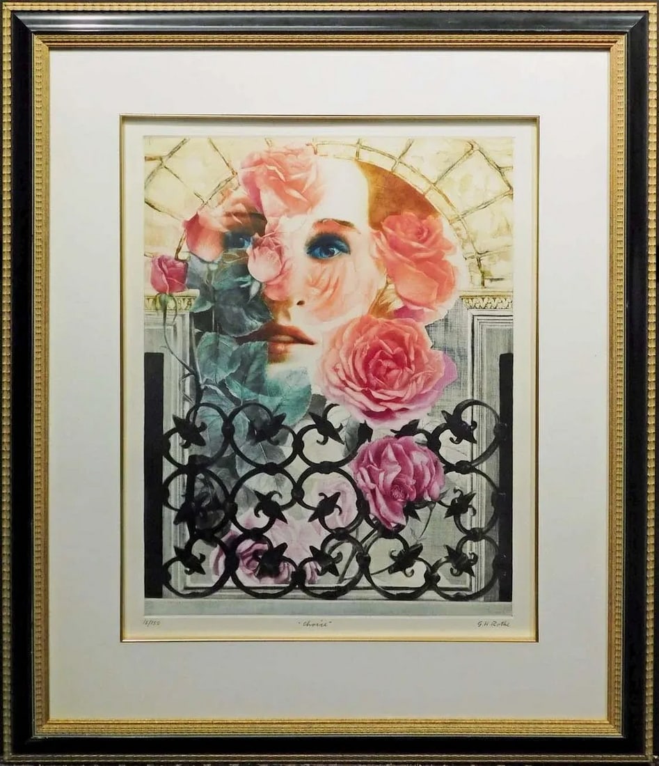 g.h Rothe "Choice" Signed Mezzotint Etching Limited Edition Framed: Choice Original Limited Edition Mezzotint by G. H. Rothe Hand signed, titled and numbered by the artist Image Size: 24" x 17" Framed Size: 37.5" x 31" Edition Number: 16/150 Custom Frame Condition : E