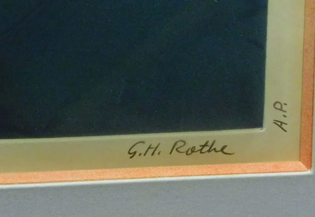 G H Rothe "Mollusk" Signed & Numbered Mezzotint Fine Art Print, Sea Shell Framed - 7