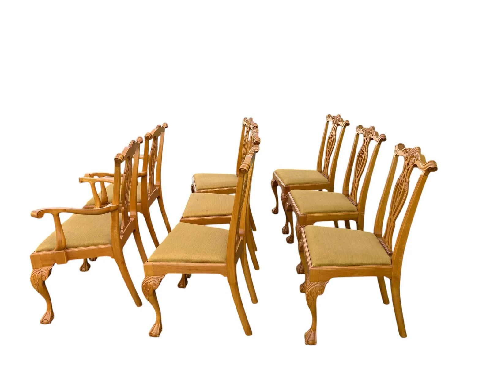 Set of 8 20th Century Boston Style Chippendale Mahogany Ball and Claw Dining Chairs - 2