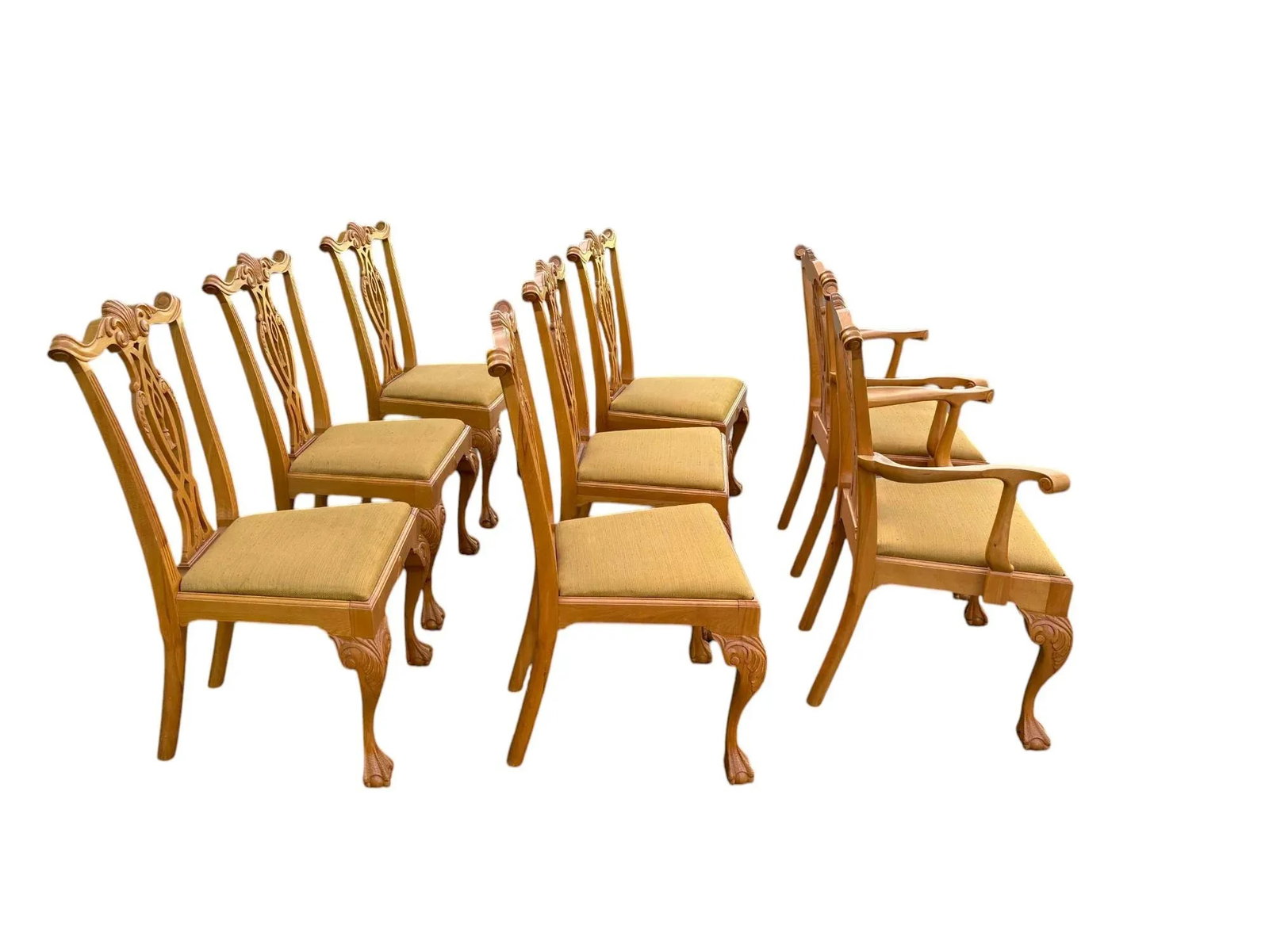 Set of 8 20th Century Boston Style Chippendale Mahogany Ball and Claw Dining Chairs - 3