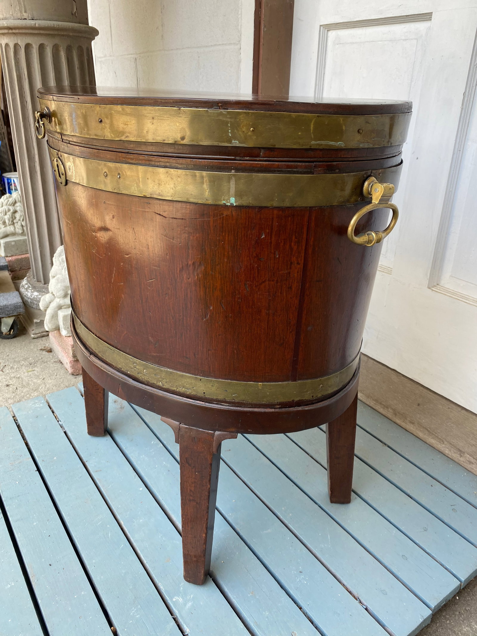 Antique Georgian Style Mahogany Cellerette Ice Chest - 6