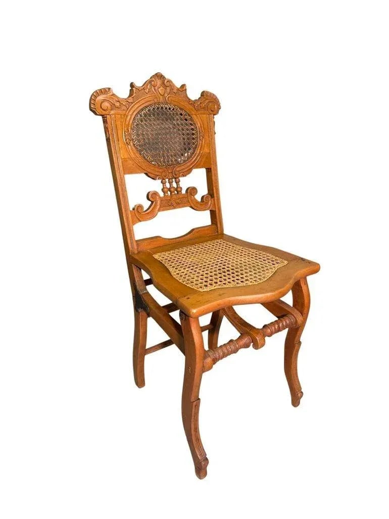 Late 19th Century French Renaissance Revival Cane Folding Chairs in Oak - Set of Four - 4