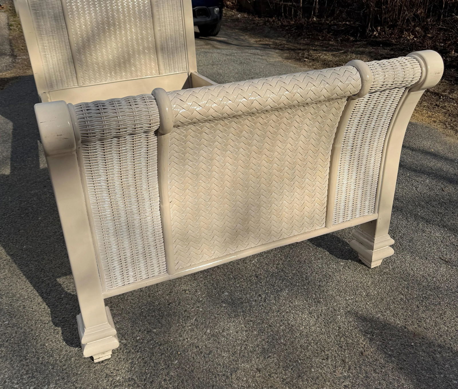 Vintage Henry Link by Lexington Wicker Bed Frame Set Single or Double - 7