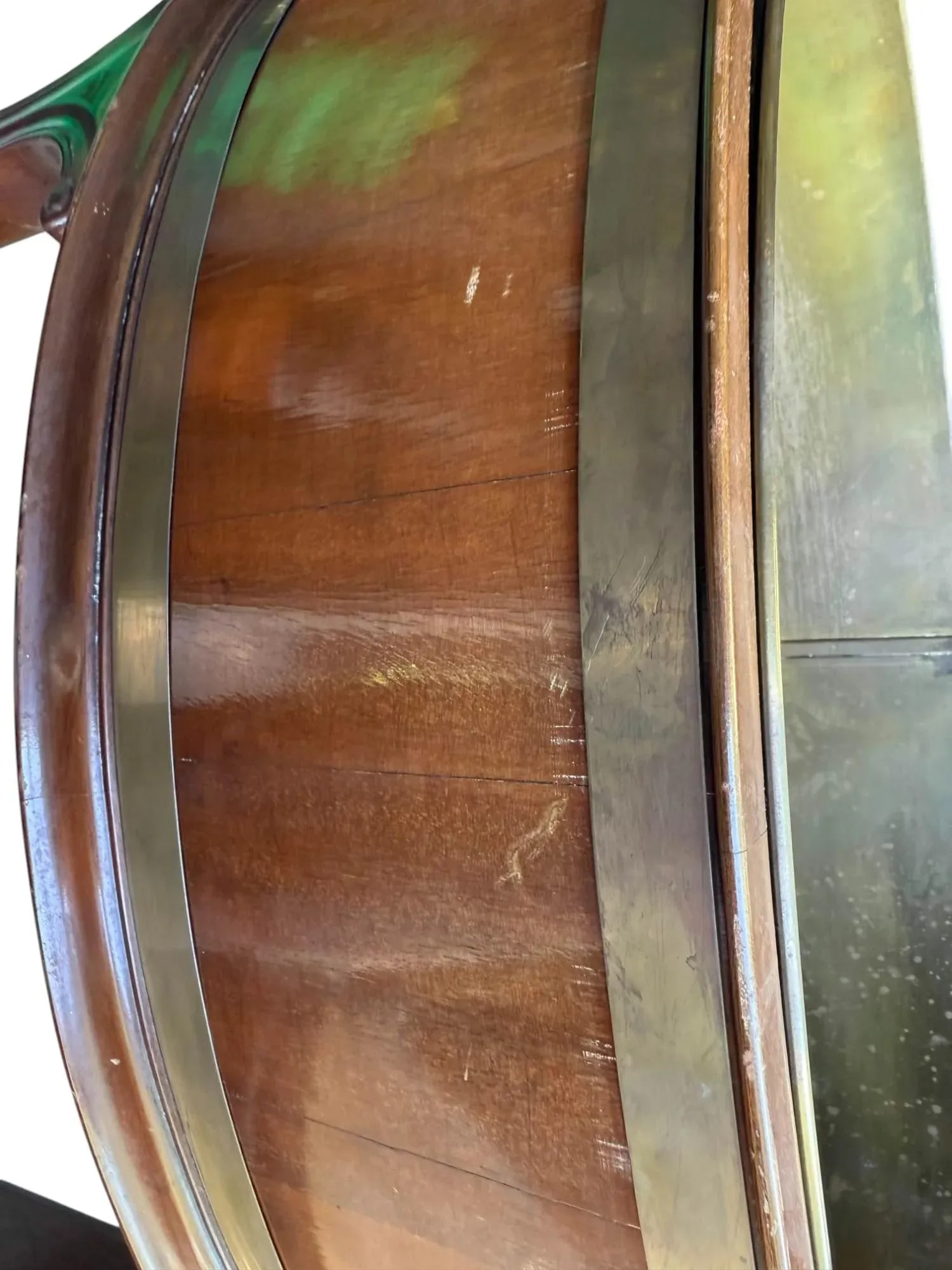 Late 20th Century George III Mahogany Oval Brass Bound Wine Cooler or Plant Stand With Lion Head Han - 12