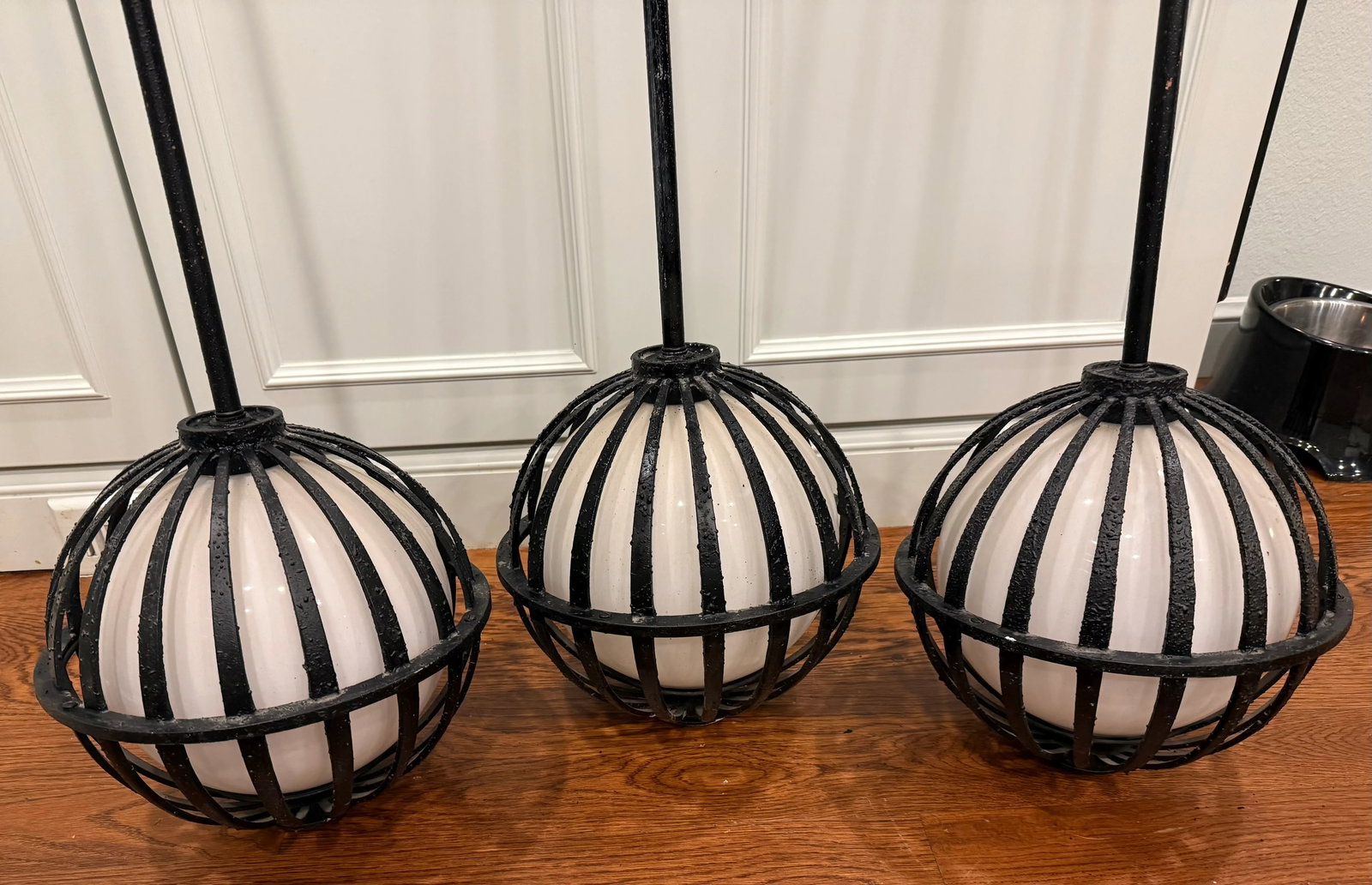 1960s Caged Globe Pendants From 1964 World's Fair in Flushing New York- Set of 3 - 6