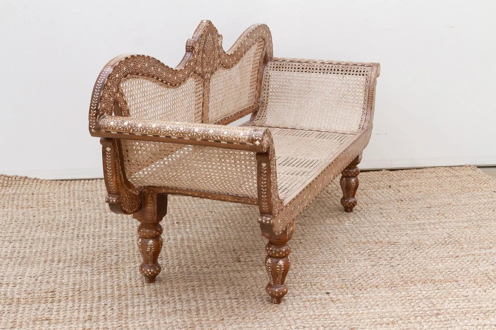 Exquisite Anglo-Indian Inlay Settee Bench - 8