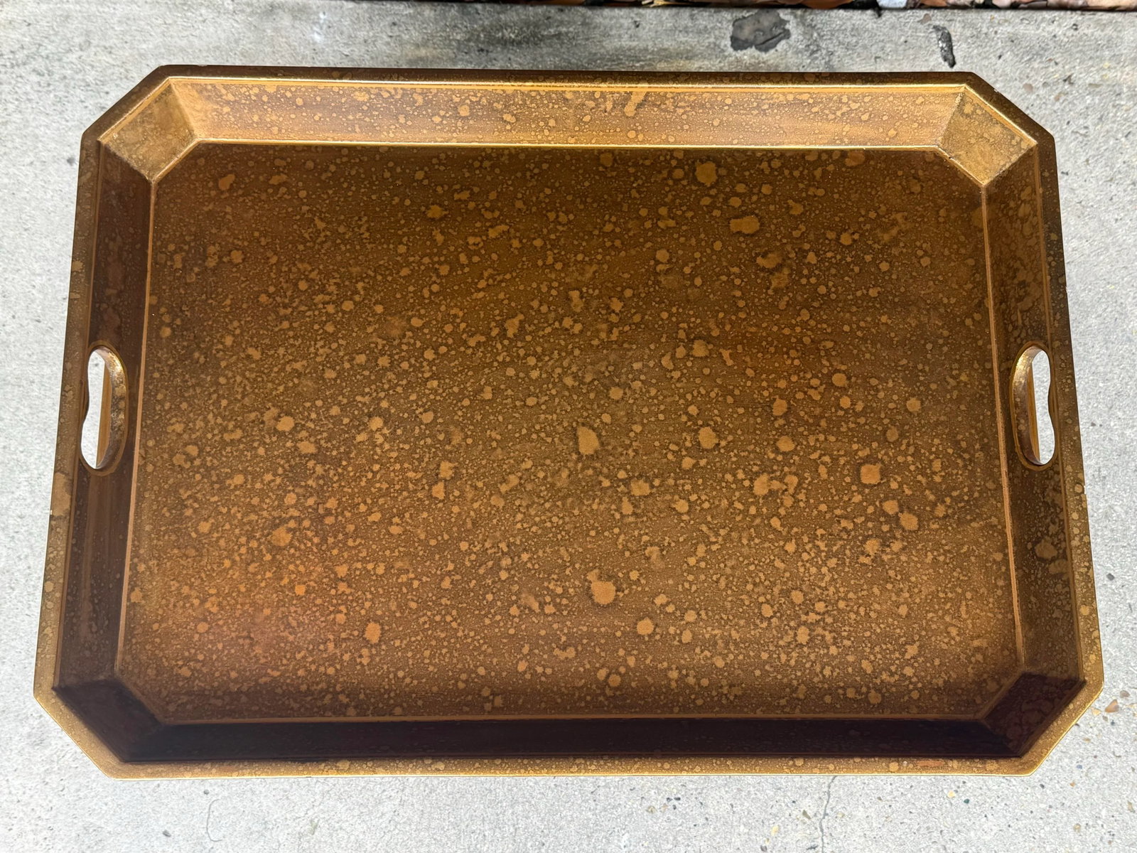 Vintage Hand Gilt Black and Gold Accent Butler's Tray Table With Faux Bamboo Legs by Lane - 11