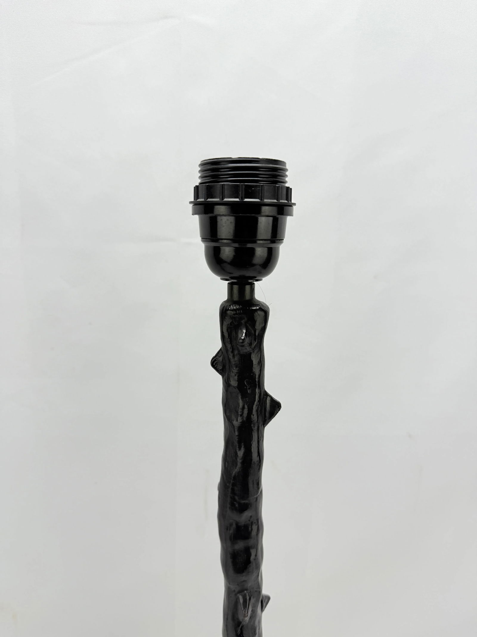 Pair, Les Heritiers Bronze Faux Bois Tree Trunk Form Table Lamps - Signed - 2