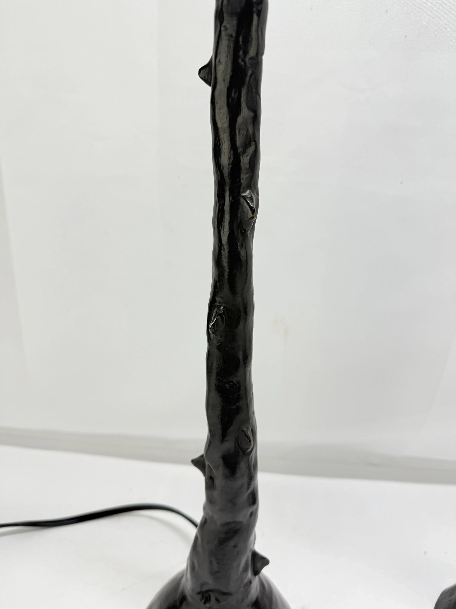 Pair, Les Heritiers Bronze Faux Bois Tree Trunk Form Table Lamps - Signed - 8