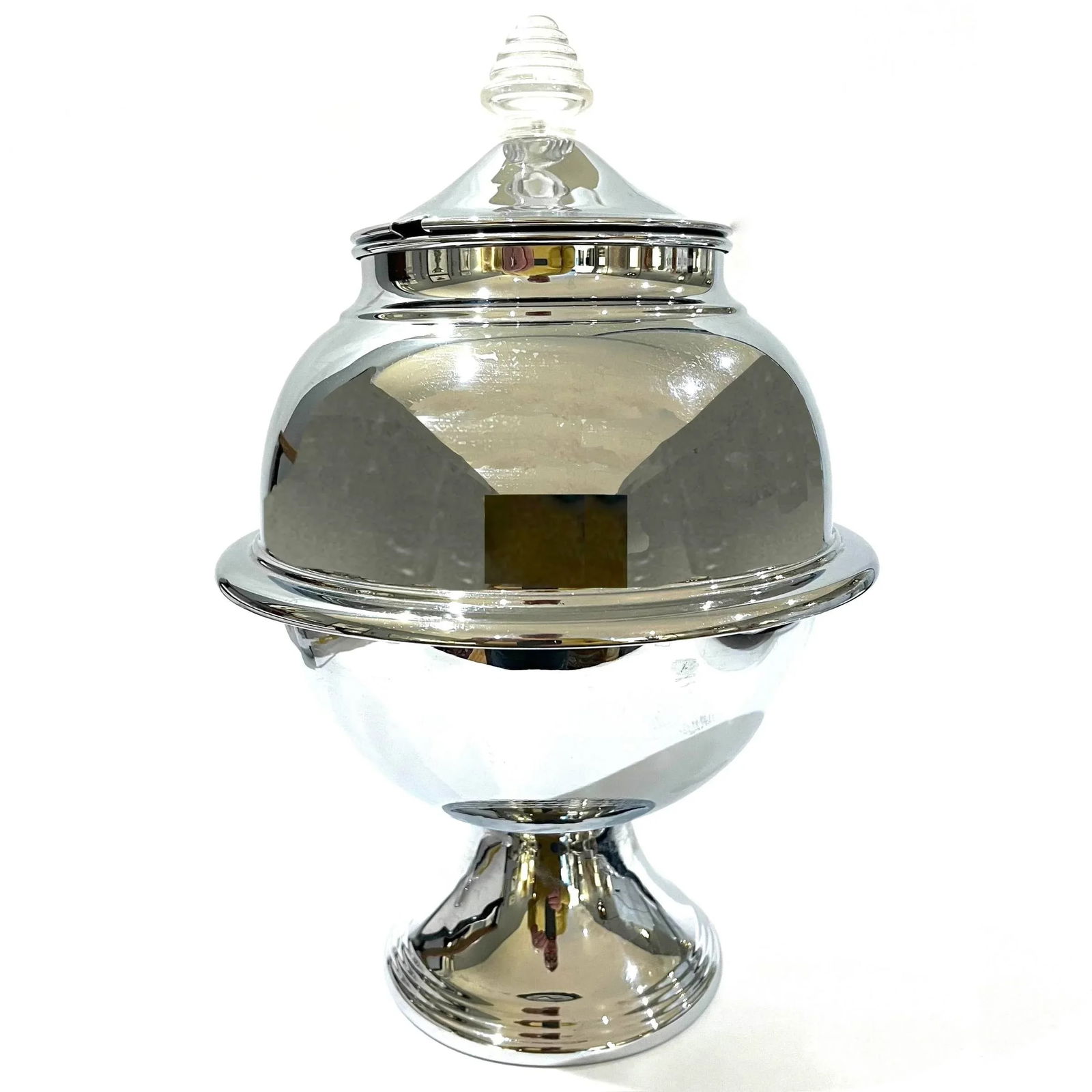 1940's Art Deco Lehman Brothers Saturn Ring Chrome Punch Bowl Set- 11 Pieces - 4